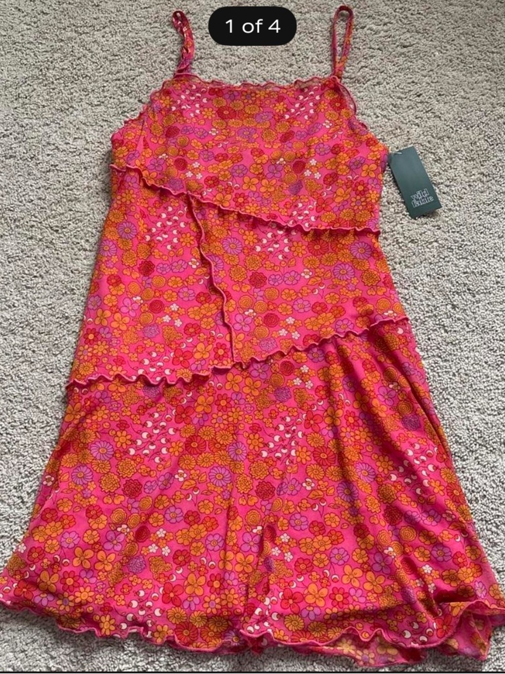 Wild Fable Floral Tiered Spaghetti-Strap Mini Dress